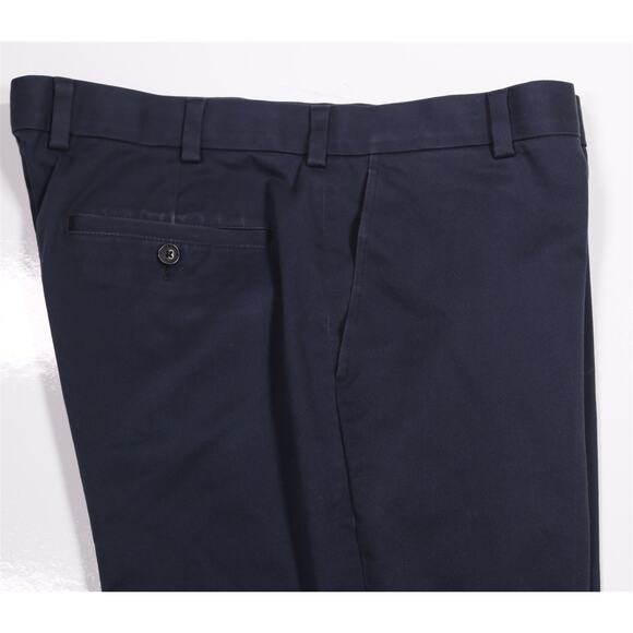 Brooks Brothers Advantage Chino Milano Navy Blue Flat Front Pants 37x30 - Picture 2 of 8